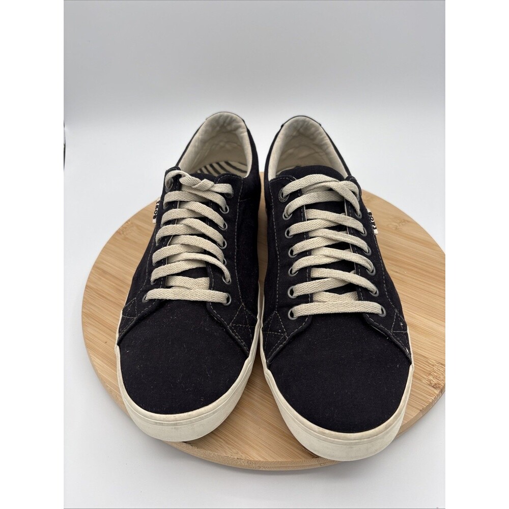 Taos Starsky Men’s Canvas Low top Sneakers Black White LaceUp Comfort Shoes 12